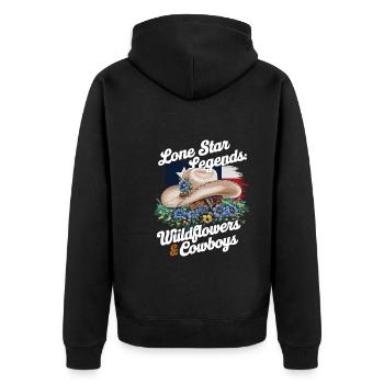 Texas Wildflowers Season Fields Flowers Texas - Unisex Premium Organic Zip Hoodie - black - Back - Nico (187cm)