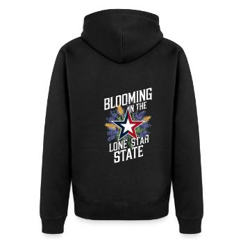 Texas Wildflowers Season Fields Flowers Texas - Unisex Premium Organic Zip Hoodie - black - Back - Nico (187cm)