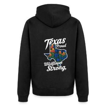 Texas Fleurs sauvages Saison Champs Fleurs Texas - Veste à capuche bio Premium Unisexe - noir - Dos - Nico (187cm)