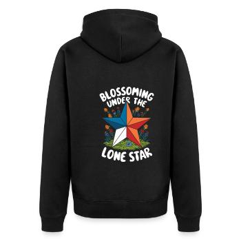 Texas Fleurs sauvages Saison Champs Fleurs Texas - Veste à capuche bio Premium Unisexe - noir - Dos - Nico (187cm)