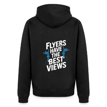 Cheerleading und Stunt Team Training für Spirit - Unisex Premium Bio Zip Hoodie - Schwarz - Hinten - Nico (187cm)