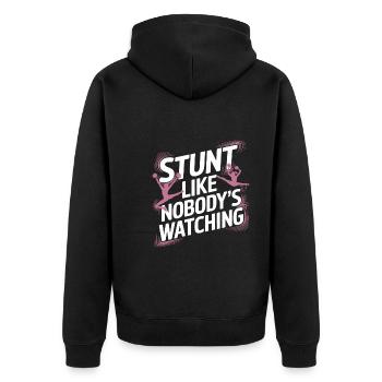 Cheerleading und Stunt Team Training für Spirit - Unisex Premium Bio Zip Hoodie - Schwarz - Hinten - Nico (187cm)