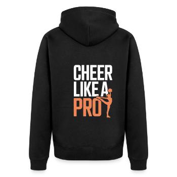 Cheerleading und Stunt Team Training für Spirit - Unisex Premium Bio Zip Hoodie - Schwarz - Hinten - Nico (187cm)