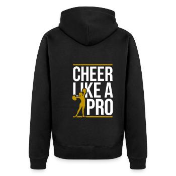 Cheerleading und Stunt Team Training für Spirit - Unisex Premium Bio Zip Hoodie - Schwarz - Hinten - Nico (187cm)