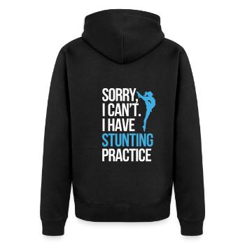 Cheerleading und Stunt Team Training für Spirit - Unisex Premium Bio Zip Hoodie - Schwarz - Hinten - Nico (187cm)