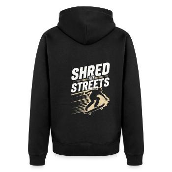 Skater Life: Downhill Longboarding Und Street - Unisex Premium Bio Zip Hoodie - Schwarz - Hinten - Nico (187cm)
