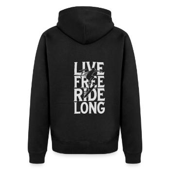 Skater Life: Downhill Longboarding Und Street - Unisex Premium Bio Zip Hoodie - Schwarz - Hinten - Nico (187cm)