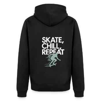 Skater Life: Downhill Longboarding Und Street - Unisex Premium Bio Zip Hoodie - Schwarz - Hinten - Nico (187cm)