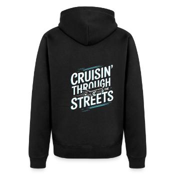 Skater Life: Downhill Longboarding Und Street - Unisex Premium Bio Zip Hoodie - Schwarz - Hinten - Nico (187cm)