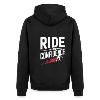 Skater Life: Downhill Longboarding Und Street - Unisex Premium Bio Zip Hoodie - Schwarz - Hinten - Nico (187cm)