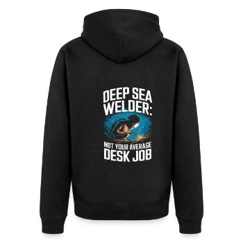 Underwater Welding Marine Diver Professions - Unisex Premium Organic Zip Hoodie - black - Back - Nico (187cm)