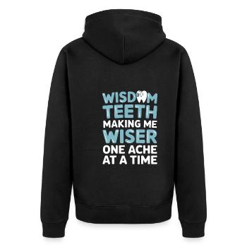 Drôle de survivant de la dent de sagesse | Dentaire - Veste à capuche bio Premium Unisexe - noir - Dos - Nico (187cm)
