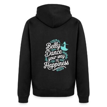 Rhythmische Bewegungen im Orientalischen Tanz: - Unisex Premium Bio Zip Hoodie - Schwarz - Hinten - Nico (187cm)