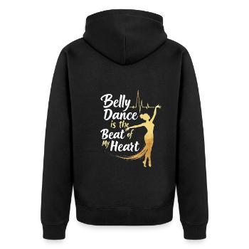 Rhythmische Bewegungen im Orientalischen Tanz: - Unisex Premium Bio Zip Hoodie - Schwarz - Hinten - Nico (187cm)