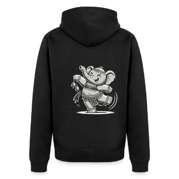 Rhythmische Bewegungen im Orientalischen Tanz: - Unisex Premium Bio Zip Hoodie - Schwarz - Hinten - Nico (187cm)
