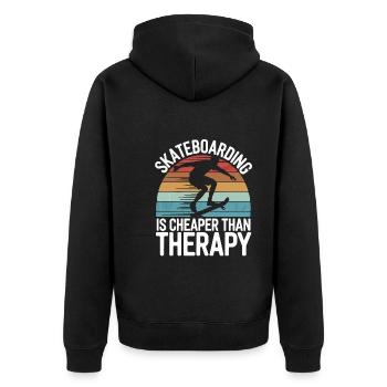 Skater Life: Downhill Longboarding Und Street - Unisex Premium Bio Zip Hoodie - Schwarz - Hinten - Nico (187cm)