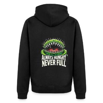 Entdecke Die Welt Der Venusfliegenfalle Und - Unisex Premium Bio Zip Hoodie - Schwarz - Hinten - Nico (187cm)