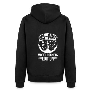Rocket Launch Day für Modell Raketen Enthusiasten - Unisex Premium Bio Zip Hoodie - Schwarz - Hinten - Nico (187cm)