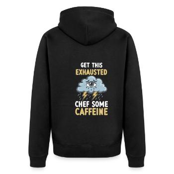 Exhaustion and burnout Koch motivation - Unisex Premium Organic Zip Hoodie - black - Back - Nico (187cm)