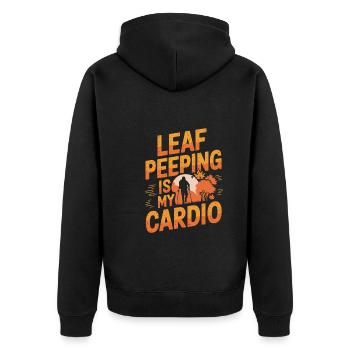 Herbstliche Farbenpracht für Naturliebhaber und - Unisex Premium Bio Zip Hoodie - Schwarz - Hinten - Nico (187cm)