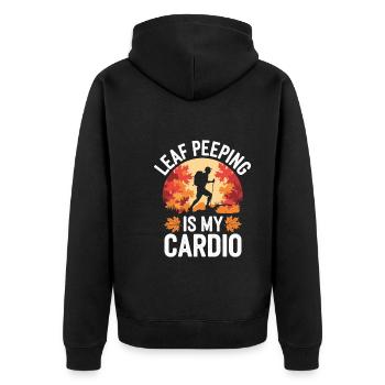 Herbstliche Farbenpracht für Naturliebhaber und - Unisex Premium Bio Zip Hoodie - Schwarz - Hinten - Nico (187cm)