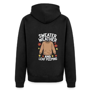 Herbstliche Farbenpracht für Naturliebhaber und - Unisex Premium Bio Zip Hoodie - Schwarz - Hinten - Nico (187cm)