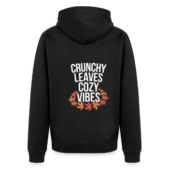 Herbstliche Farbenpracht für Naturliebhaber und - Unisex Premium Bio Zip Hoodie - Schwarz - Hinten - Nico (187cm)