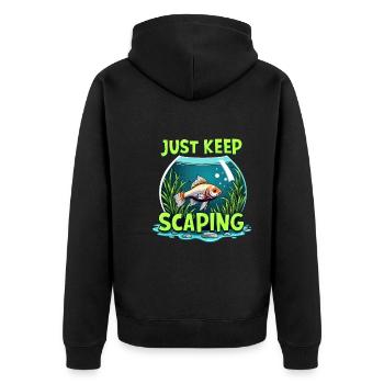 Faszinierende Aquascaping Welt Unterwasser - Unisex Premium Bio Zip Hoodie - Schwarz - Hinten - Nico (187cm)