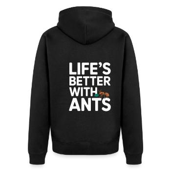 Ant Farm Enthusiast Ant Keeping Ant Colony Builder - Unisex Premium Bio Zip Hoodie - Schwarz - Hinten - Nico (187cm)