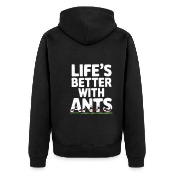 Ant Farm Enthusiast Ant Keeping Ant Colony Builder - Unisex Premium Bio Zip Hoodie - Schwarz - Hinten - Nico (187cm)