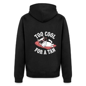 Sonnige Tage Mit Der Entspannten Katze Unter Der - Unisex Premium Bio Zip Hoodie - Schwarz - Hinten - Nico (187cm)