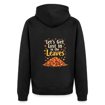Herbstliche Farbenpracht für Naturliebhaber und - Unisex Premium Bio Zip Hoodie - Schwarz - Hinten - Nico (187cm)