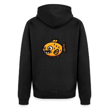 Piranha Poisson Halloween Bande dessinée Drôle - Veste à capuche bio Premium Unisexe - noir - Dos - Nico (187cm)