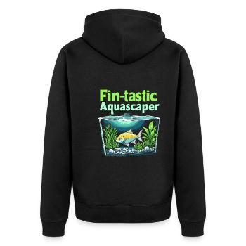 Aquascaping Enthusiast Underwater Gardening - Unisex Premium Organic Zip Hoodie - black - Back - Nico (187cm)