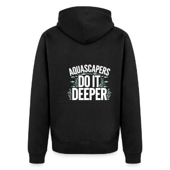 Aquascaping Enthusiast Underwater Gardening - Unisex Premium Bio Zip Hoodie - Schwarz - Hinten - Nico (187cm)