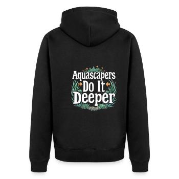 Aquascaping Enthusiast Underwater Gardening - Unisex Premium Organic Zip Hoodie - black - Back - Nico (187cm)
