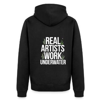 Aquascaping Enthusiast Underwater Gardening - Unisex Premium Bio Zip Hoodie - Schwarz - Hinten - Nico (187cm)