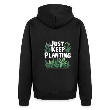 Aquascaping Enthusiast Underwater Gardening - Unisex Premium Bio Zip Hoodie - Schwarz - Hinten - Nico (187cm)
