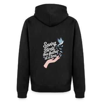 Passionné par le sauvetage des oiseaux et la faune sauvage - Veste à capuche bio Premium Unisexe - noir - Dos - Nico (187cm)