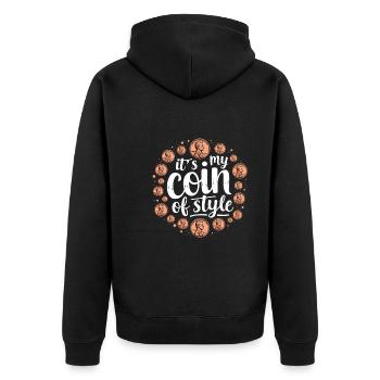 Coin Collector Coin Collection Numismatic History - Unisex Premium Bio Zip Hoodie - Schwarz - Hinten - Nico (187cm)