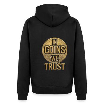 Coin Collector Coin Collection Numismatic History - Unisex Premium Bio Zip Hoodie - Schwarz - Hinten - Nico (187cm)