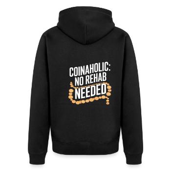 Coin Collector Coin Collection Numismatic History - Unisex Premium Bio Zip Hoodie - Schwarz - Hinten - Nico (187cm)