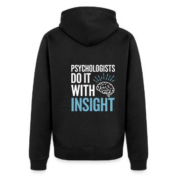 Understanding Psychology Mind and Behavior - Unisex Premium Bio Zip Hoodie - Schwarz - Hinten - Nico (187cm)