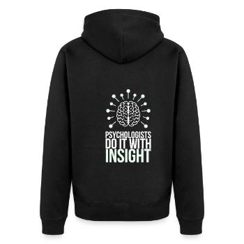 Understanding Psychology Mind and Behavior - Unisex Premium Bio Zip Hoodie - Schwarz - Hinten - Nico (187cm)