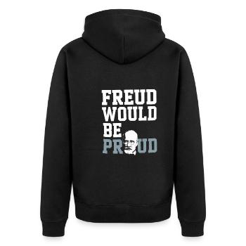 Understanding Psychology Mind and Behavior - Unisex Premium Bio Zip Hoodie - Schwarz - Hinten - Nico (187cm)