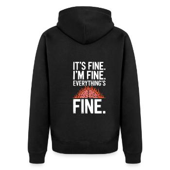 Understanding Psychology Mind and Behavior - Unisex Premium Bio Zip Hoodie - Schwarz - Hinten - Nico (187cm)