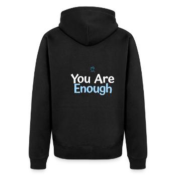 Mental Health Advocate Therapy Support Emotional - Unisex Premium Organic Zip Hoodie - black - Back - Nico (187cm)