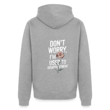 Introversion Alternative Style Emotional - Unisex Premium Bio Zip Hoodie - Grau meliert - Hinten - Nico (187cm)