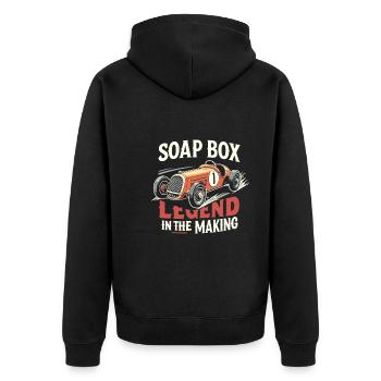 Boîte à savon alimentée par gravité Soap Box Racing Adventure pour le bricolage - Veste à capuche bio Premium Unisexe - noir - Dos - Nico (187cm)