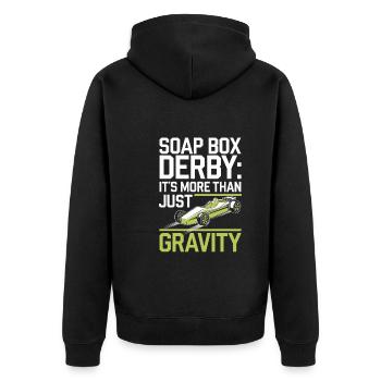 Boîte à savon alimentée par gravité Soap Box Racing Adventure pour le bricolage - Veste à capuche bio Premium Unisexe - noir - Dos - Nico (187cm)